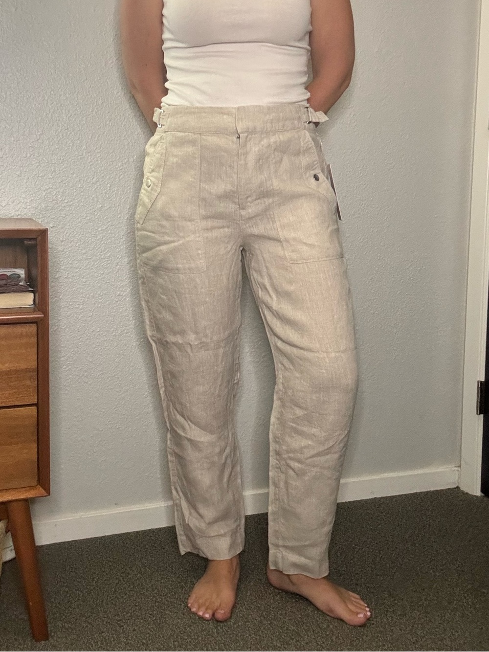 Athleta Women's Linen Tan Pants